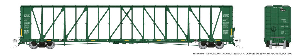Rapido Trains Inc N 562016 NSC Centerbeam Flatcar Union Pacific Green / Patchout UP 6-Pack product image