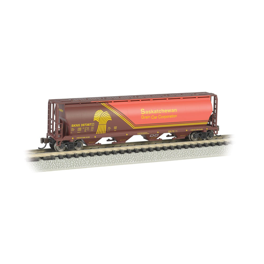 Bachmann N Scale 4-Bay Cyl.Hopper Saskatchewan/Wheat Herald - BAC19153 — exact product reference
