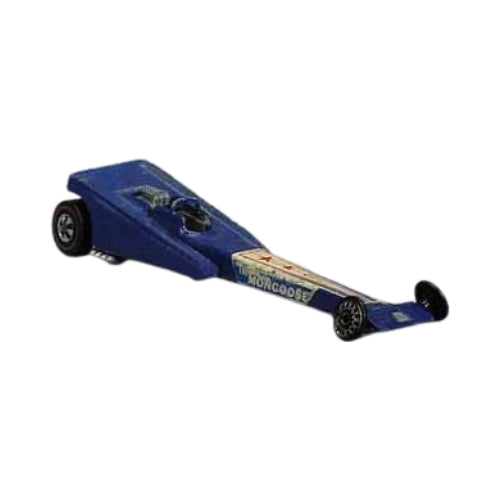 Blue Rear-Engine Mongoose wedge dragster
