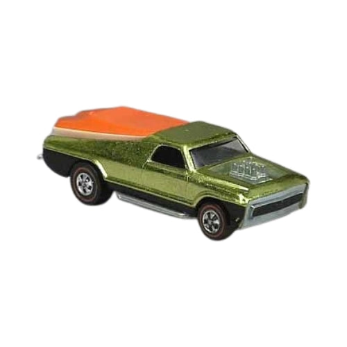 Lime Seasider carrying an orange boat