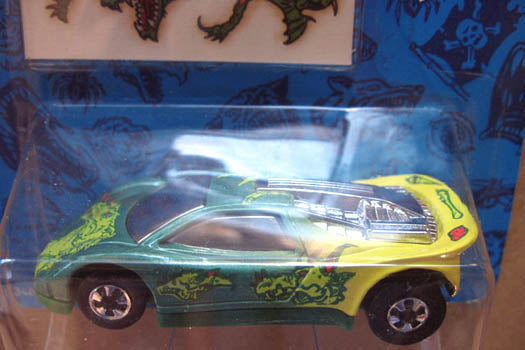 Green and yellow 1993 Hot Wheels Dragon Wagon Speed Blaster with dragon graphics