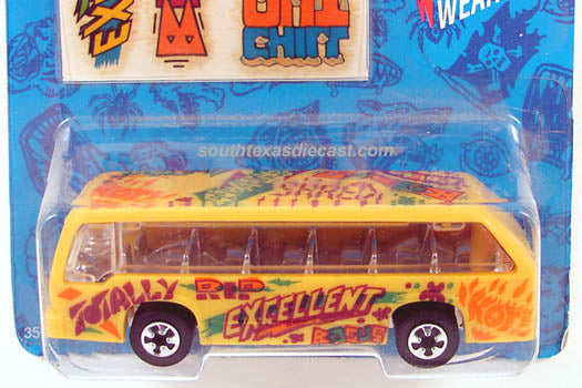 Yellow 1993 Hot Wheels Bus Boys Rapid Transit in Tattoo Machines packaging