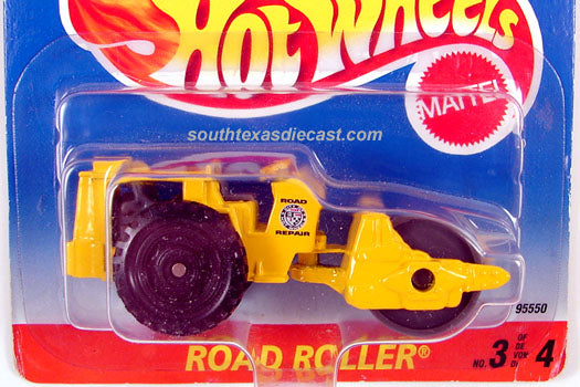 1997 Hot Wheels Road Roller yellow European Road Repair version