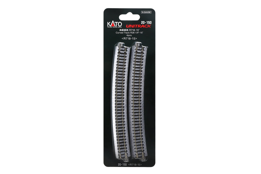 N R718-15 Curved Track (4 ea) (28 1/4-15d) (20-150) exact product view 1