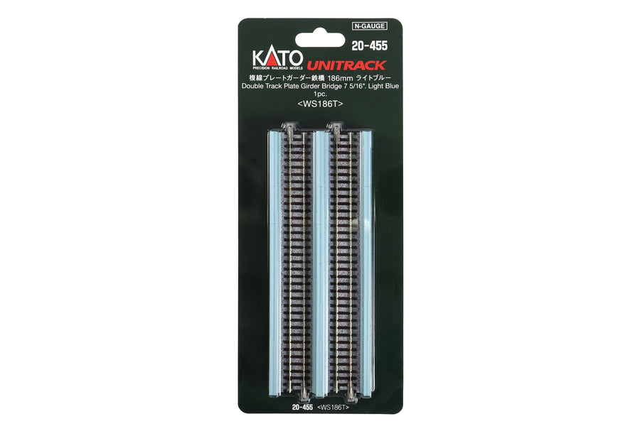 N Double Track Plate Girder Bridge, Lt Blue, 186mm (1ea) (20-455) exact product view 1