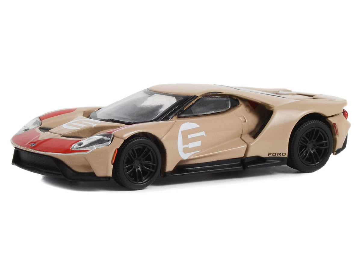 Gold-and-red 2022 Ford GT Heritage Edition model by GreenLight, 1:64 scale