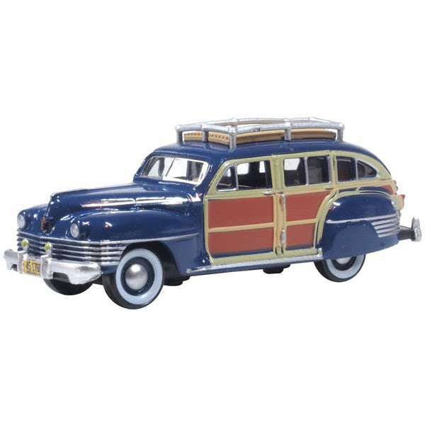 Oxford HO Scale Chrysler Town & Country Woody Wagon 1942 South Sea Blue — exact product view