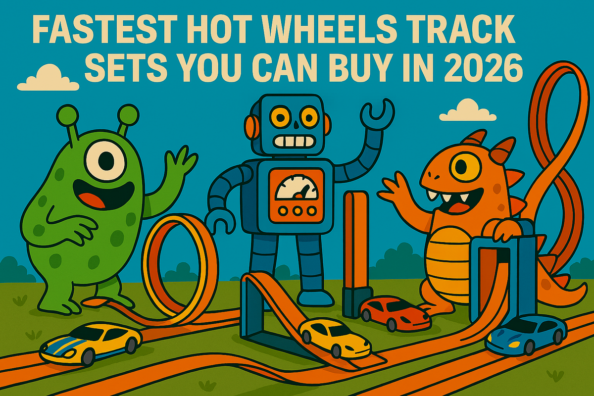Editorial artwork accompanying the Hot Wheels track-speed comparison guide