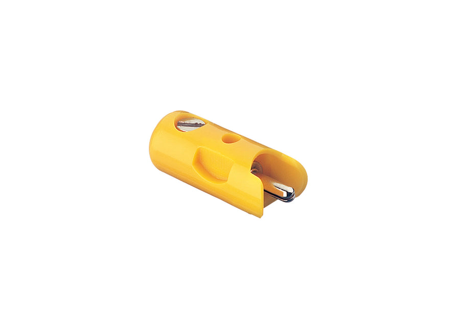 One yellow Märklin 71412 male plug with screw terminal; the package contains ten.