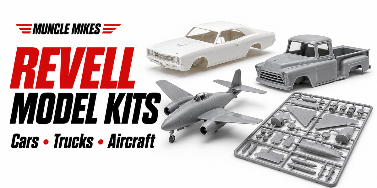 Revell model kit collection representing waterslide decal finishing projects