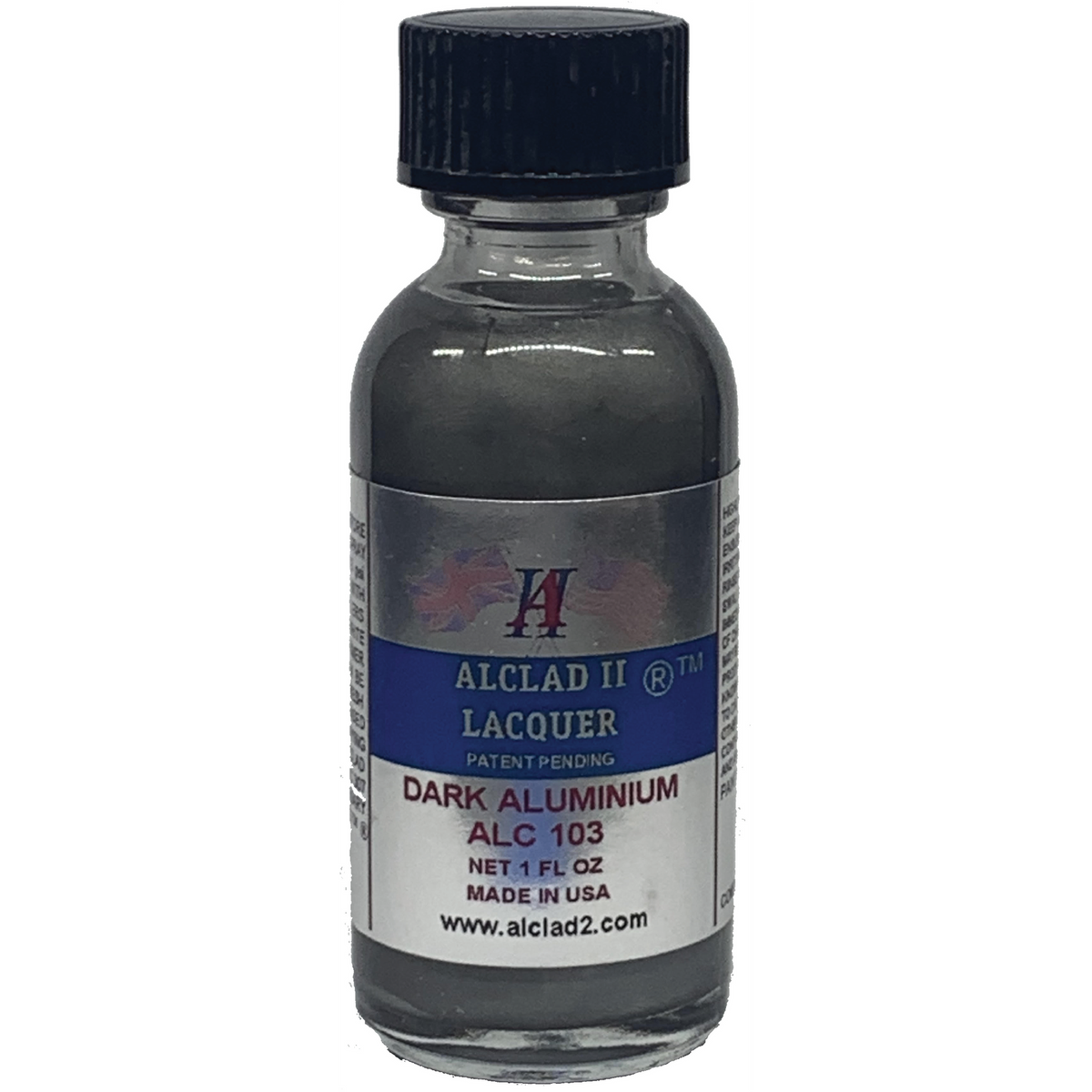 Alclad II Dark Aluminium Metallic Lacquer Paint 1 oz ALC-103 front product view