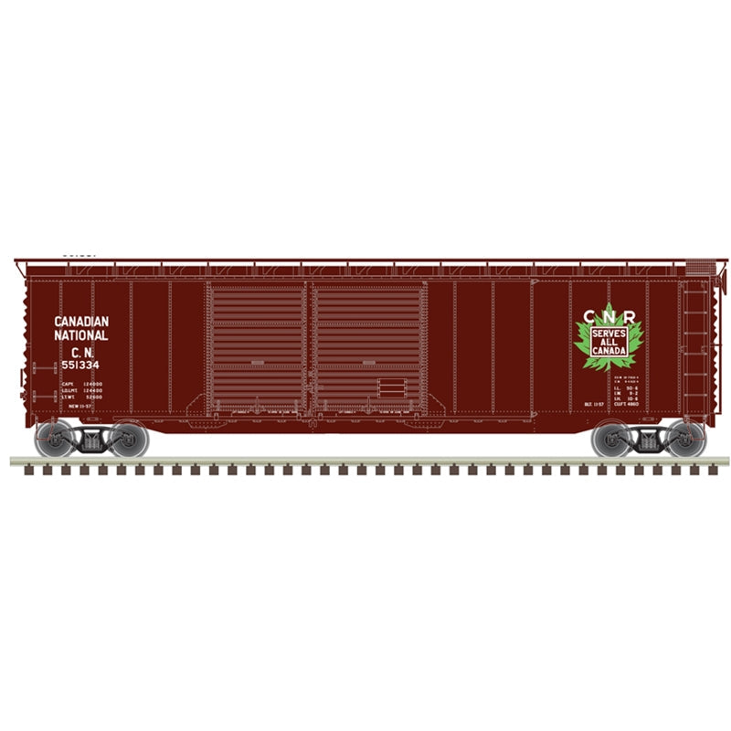 Atlas HO 50-foot postwar double-door boxcar Canadian National #551387