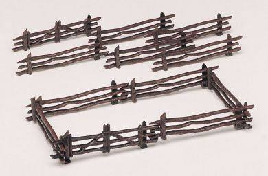 Bachmann Plasticville O Scale Rustic Fence 12-Piece Kit #45984