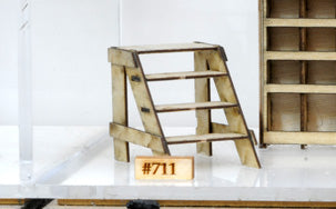Banta Modelworks 711 O scale shop steps kit, one assembled set of steps shown from the two-piece set.