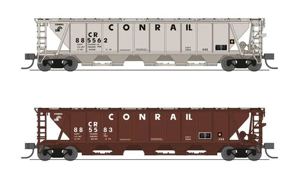 Broadway Limited 7256 N Scale Conrail H32 covered hopper 2-pack
