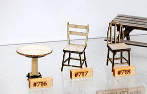Berkshire Valley O scale square-back chairs eight pack 717