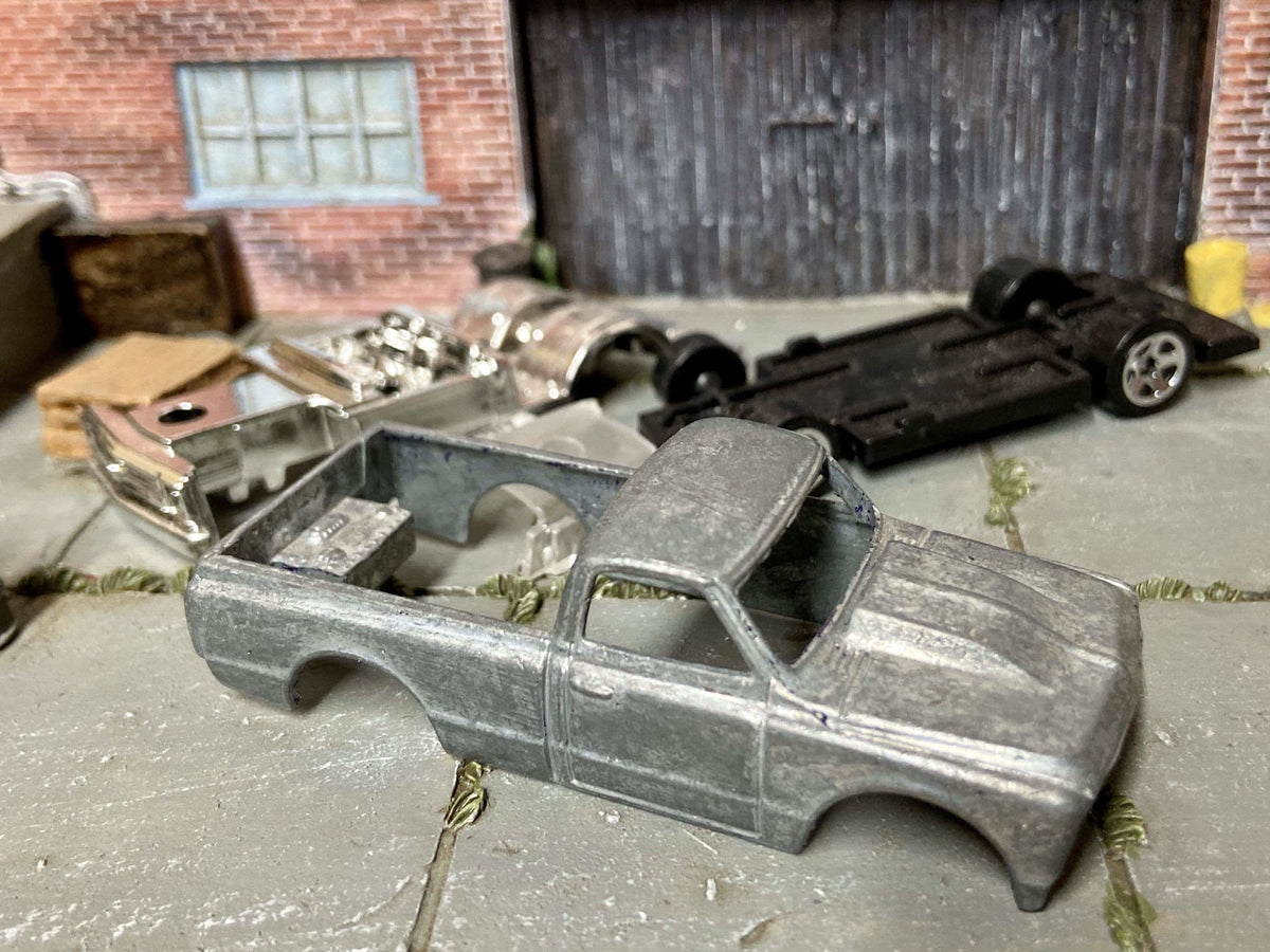 Bare-metal 1967 Chevy C10 pickup Hot Wheels DIY donor from Muncle Mikes
