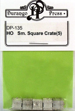 Durango Press HO Scale Small Square Crates, five white-metal castings