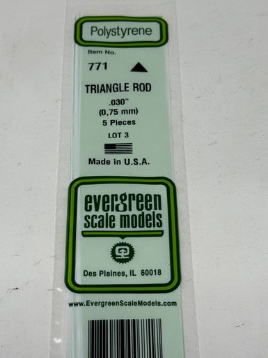 Evergreen Scale Models 771 .030 Triangle Rod 5-Pack product image