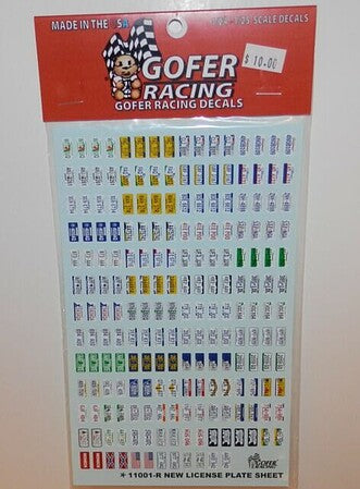 Gofer Racing Decals Gr License Plate Decals #11001R - product image