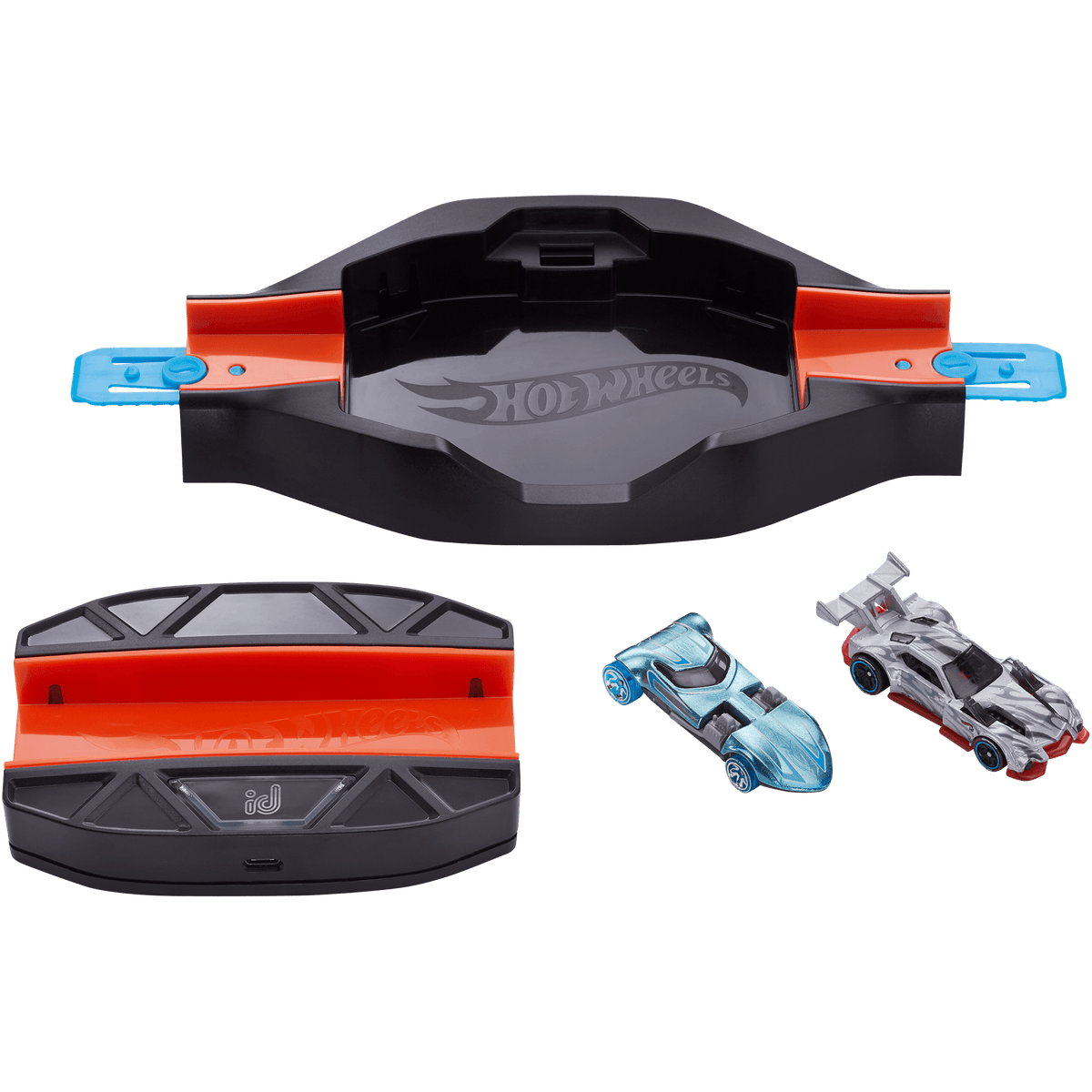 Hot Wheels id Race Portal set with included Twin Mill and GT Hunter