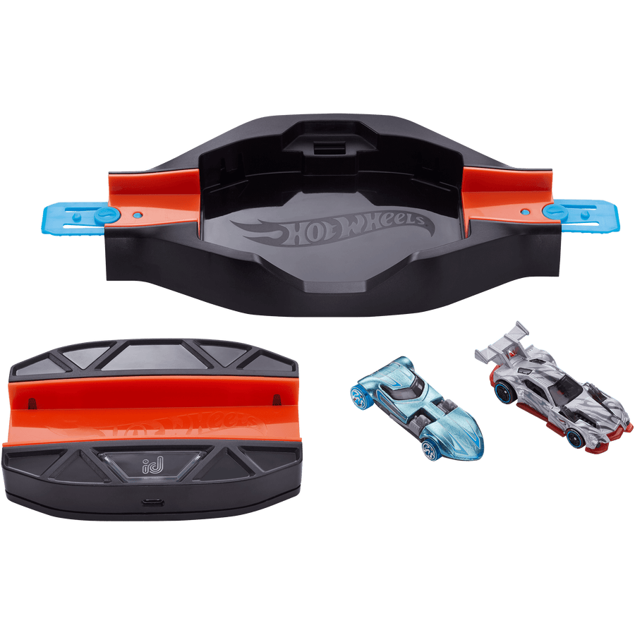 Hot Wheels id Race Portal set with included Twin Mill and GT Hunter