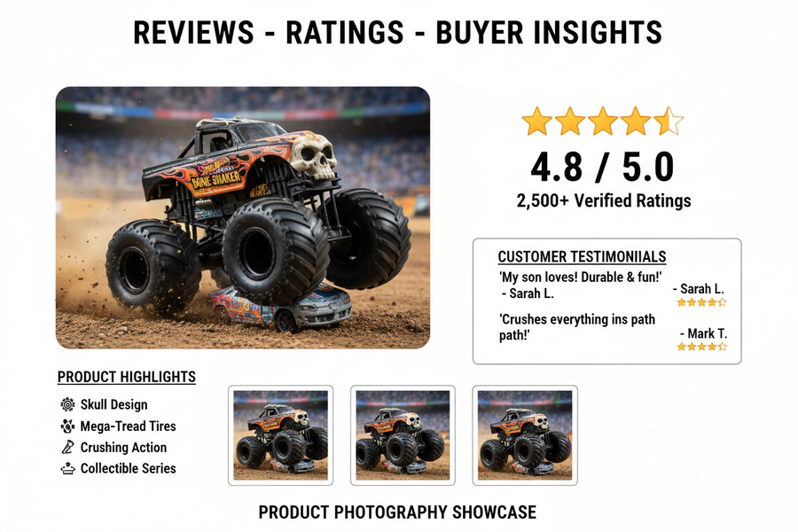Hot Wheels Monster Trucks Bone Shaker editorial reference image