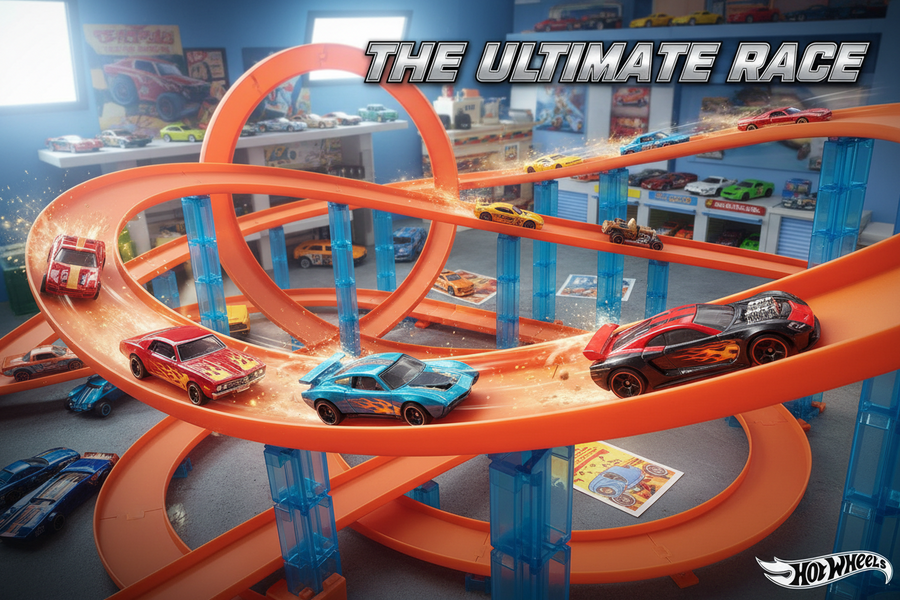 Editorial illustration for organizing a miniature-car race meet