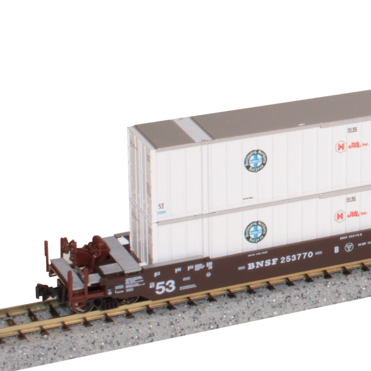 Gunderson MAXI-IV Double Stack Car w/ Hub Containers (106-6185) exact product view 1