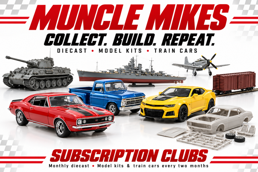Muncle Mikes diecast, model kit and train subscription club collection artwork