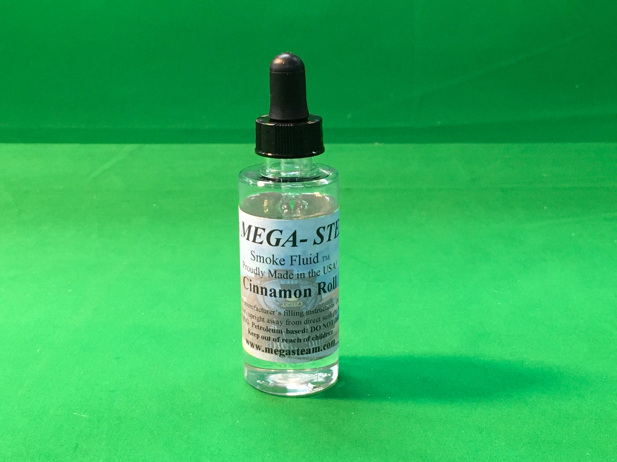 JT's Mega-Steam Cinnamon Roll smoke fluid 2 oz glass dropper bottle