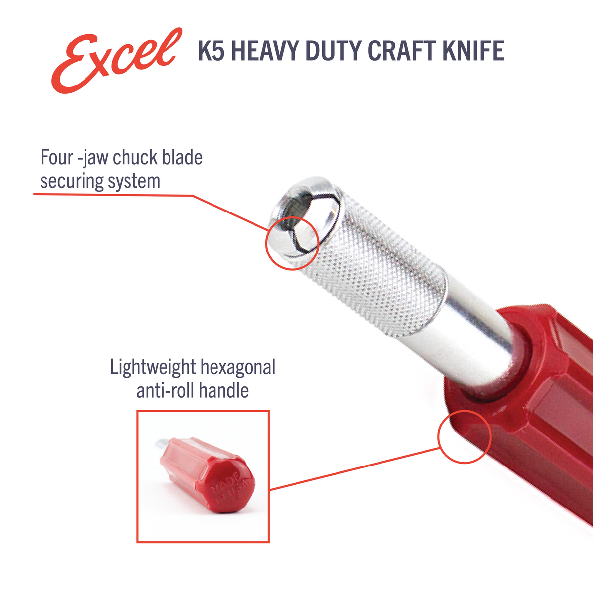 Excel Blades K5 Plastic Heavy Duty Hobby Knife (16005) product view 5