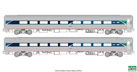 KATO N Amfleet 2 Ph7 Coach 2pc Set w/Lights #10662951 - product image