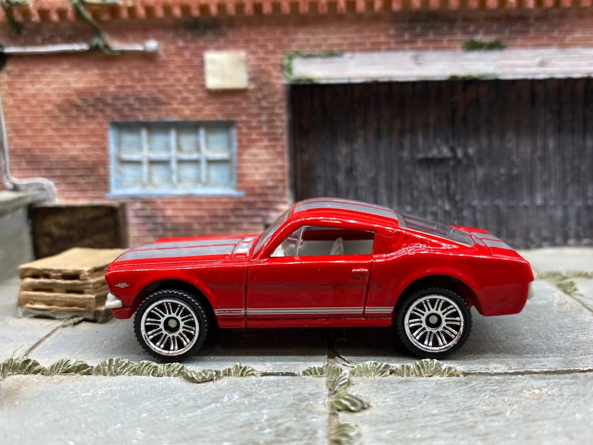 Matchbox 1965 Ford Mustang GT (Fastback) in Red and Silver, loose diecast car