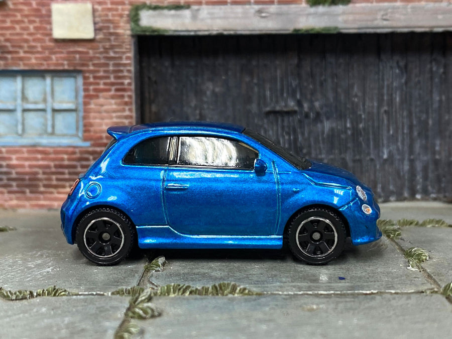Matchbox 2019 Fiat 500 Turbo blue loose diecast - gallery image 1 of 3