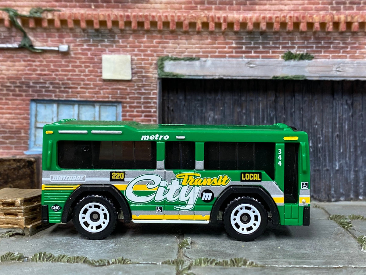 Matchbox MBX City Transport City Bus in Green, loose diecast car