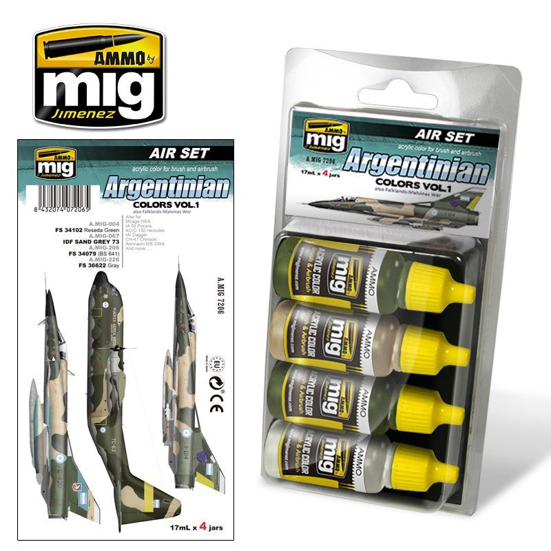 AMMO by Mig Jimenez MIG7206 paint set packaging and bottles