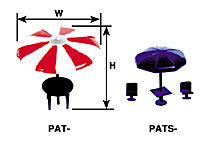 Plastruct 94750 PAT-24 set de mesa con sombrilla escala G 1:24