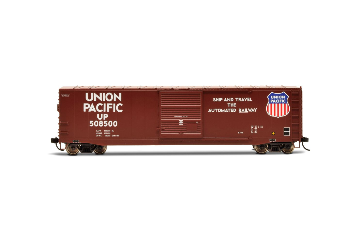 Rivarossi HR6633A HO Union Pacific 508500 sliding-door boxcar, side view