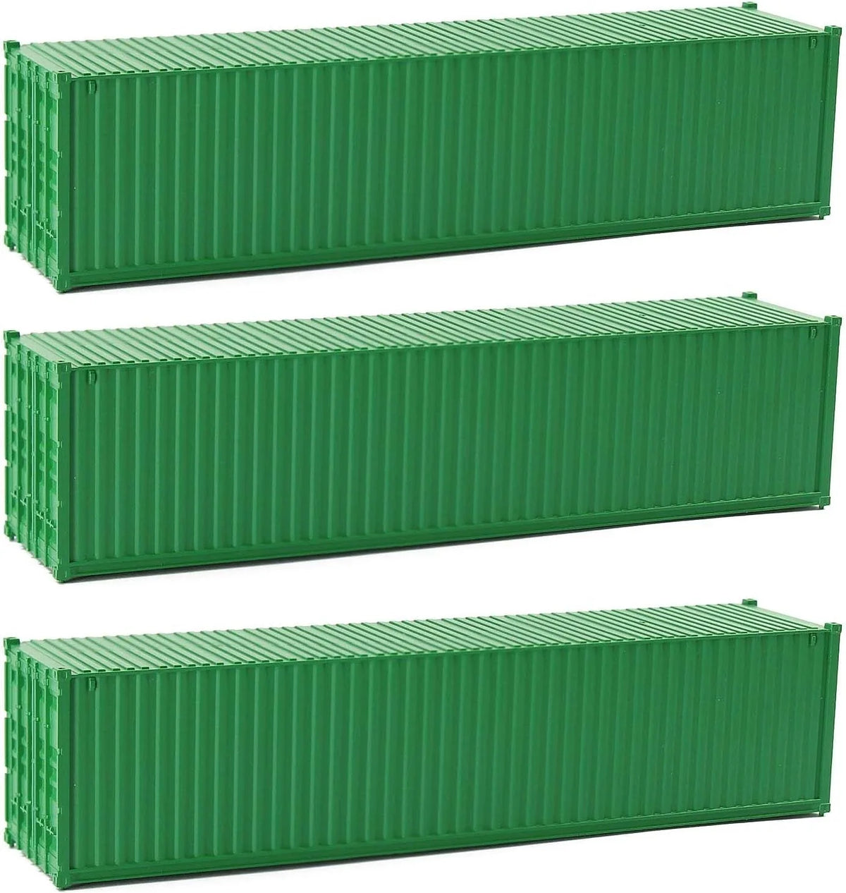Rock Island Hobby N scale green 40-foot containers three pack