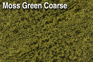 Scenic Express 823E Moss Green Coarse, 48 oz Eco Pak; manufacturer ground-cover texture detail, package not shown.
