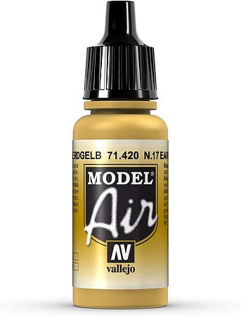 Vallejo Model Air Earth Yellow 71.420 Acrylic Paint, 17ml – VLJ71420