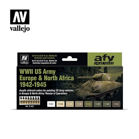 Vallejo Model Air WWII US Army Europe & North Africa Set – VLJ71625 — exact Vallejo product photo