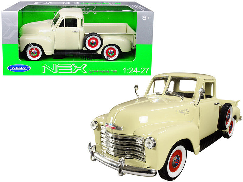 Cream 1953 Chevrolet 3100 pickup diecast model by Welly