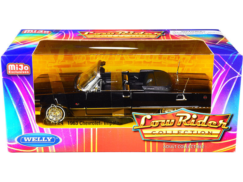 Black 1963 Chevrolet Impala SS convertible Welly Low Rider Collection model