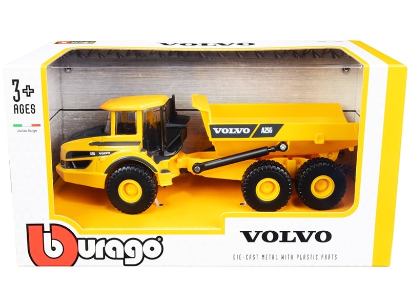 Yellow Volvo A25G articulated hauler, Bburago 1:50 diecast model 32085
