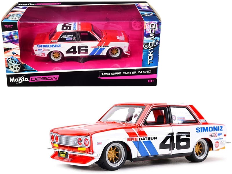 Maisto 32532 Datsun 510 No. 46 Simoniz BRE Tokyo Mod model in 1:24 scale
