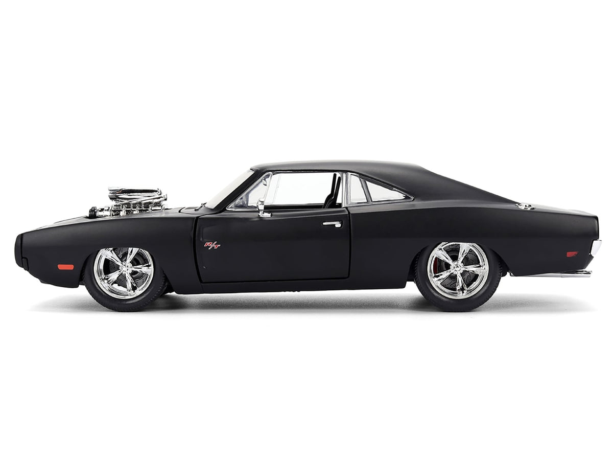 Jada 35729 matte-black 1970 Dodge Charger R/T in 1:24 scale, associated with Fast & Furious (2009)