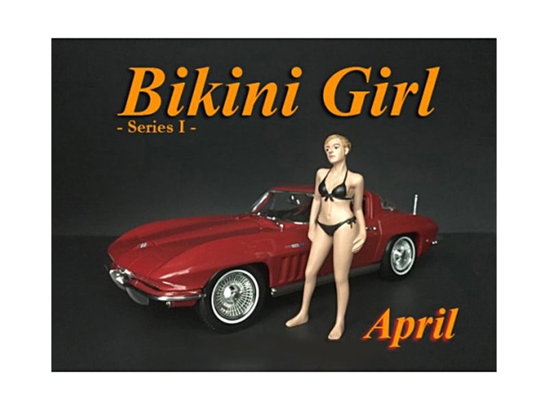 American Diorama April Bikini Calendar Girl figure for 1:24 models 38268, view 1