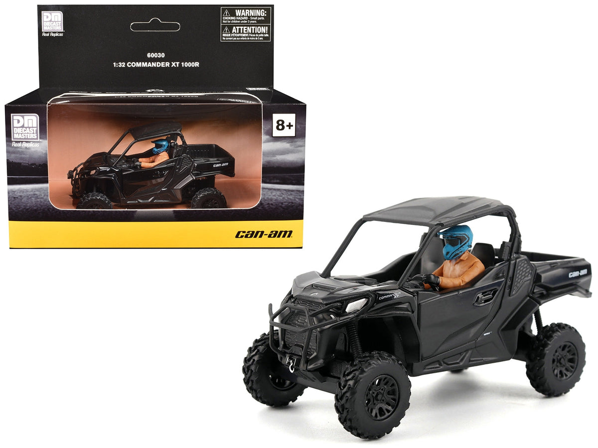 BRP Models matte black Can-Am Commander XT 1000R showing its cabin and rear bed